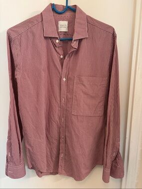 Simon Spurr Men's Red Check Dress Shirt